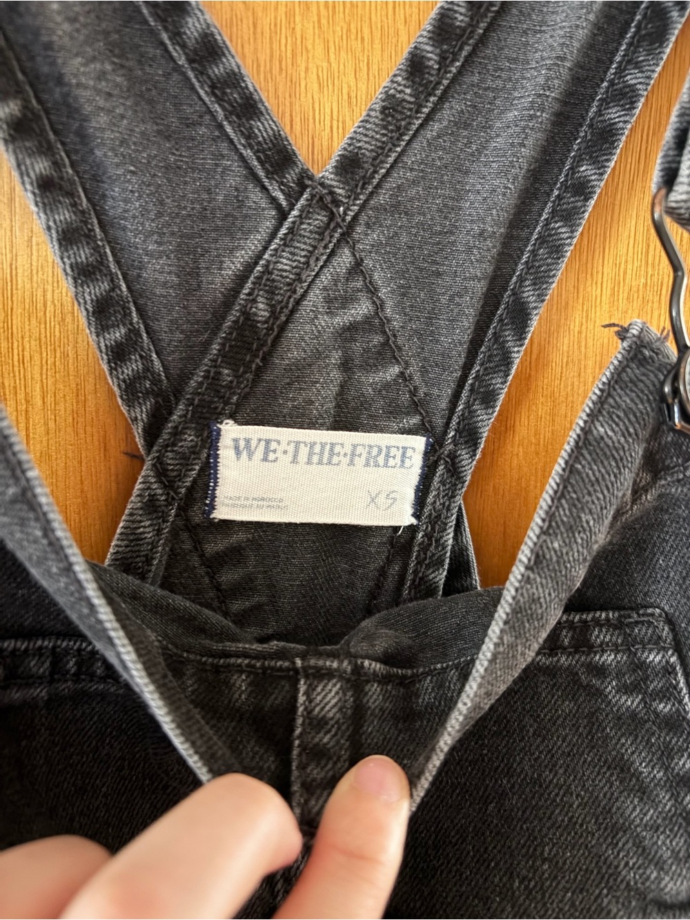 WE THE FREE Black Washed Denim Overalls